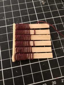 Tatami made out of colored twine colled around the balsa wood Tatami made